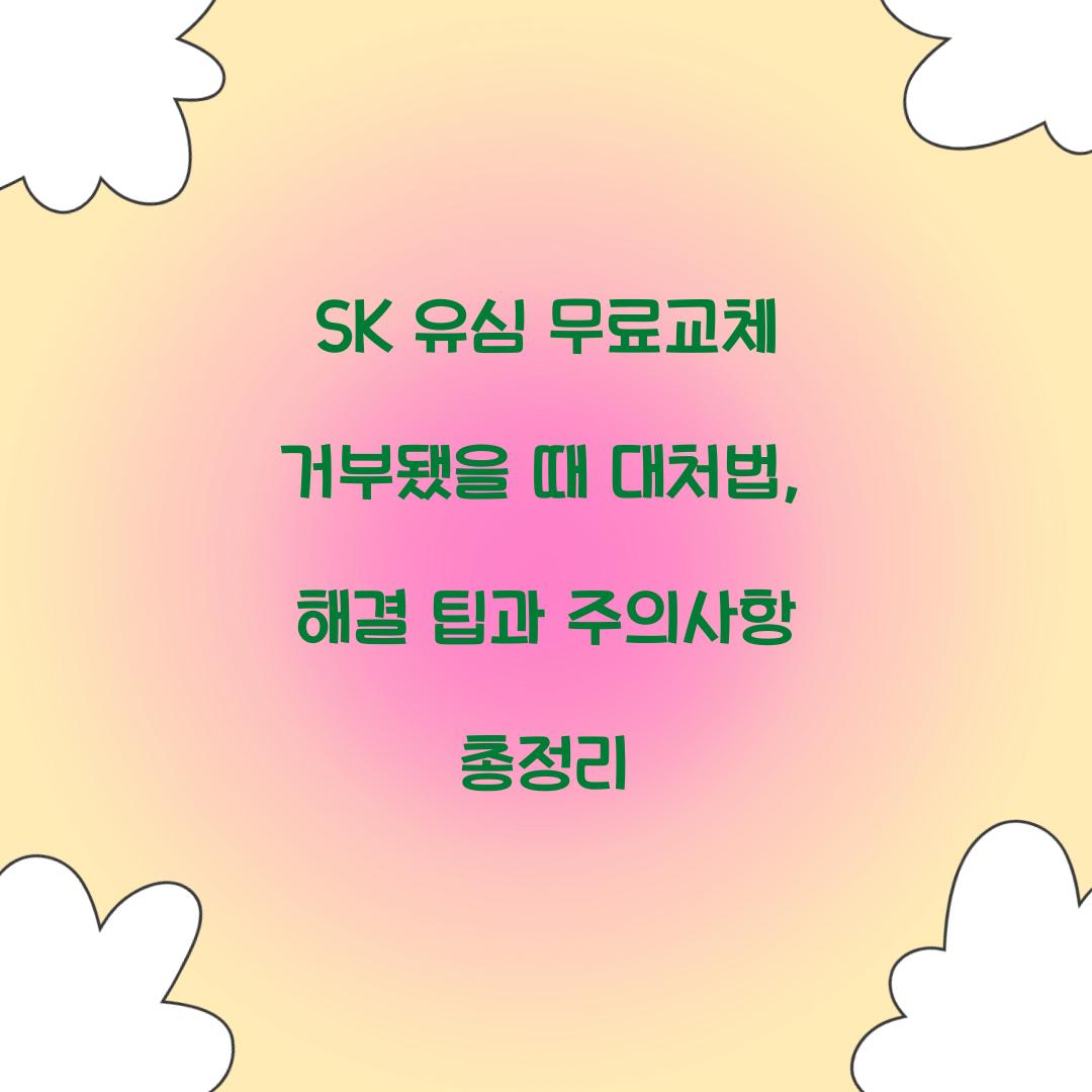 SK 유심 무료교체 거부됐을 때 대처법