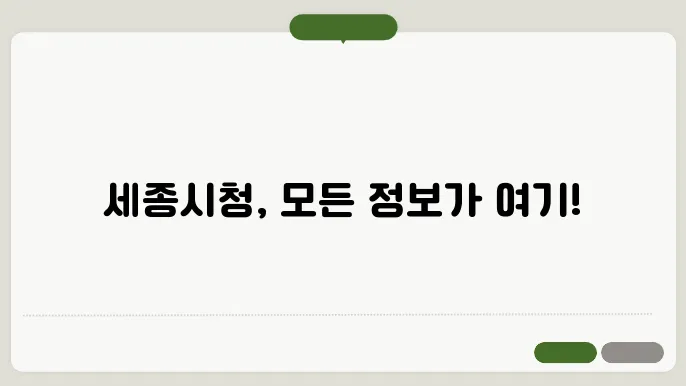 세종시청 홈페이지 녌로가기