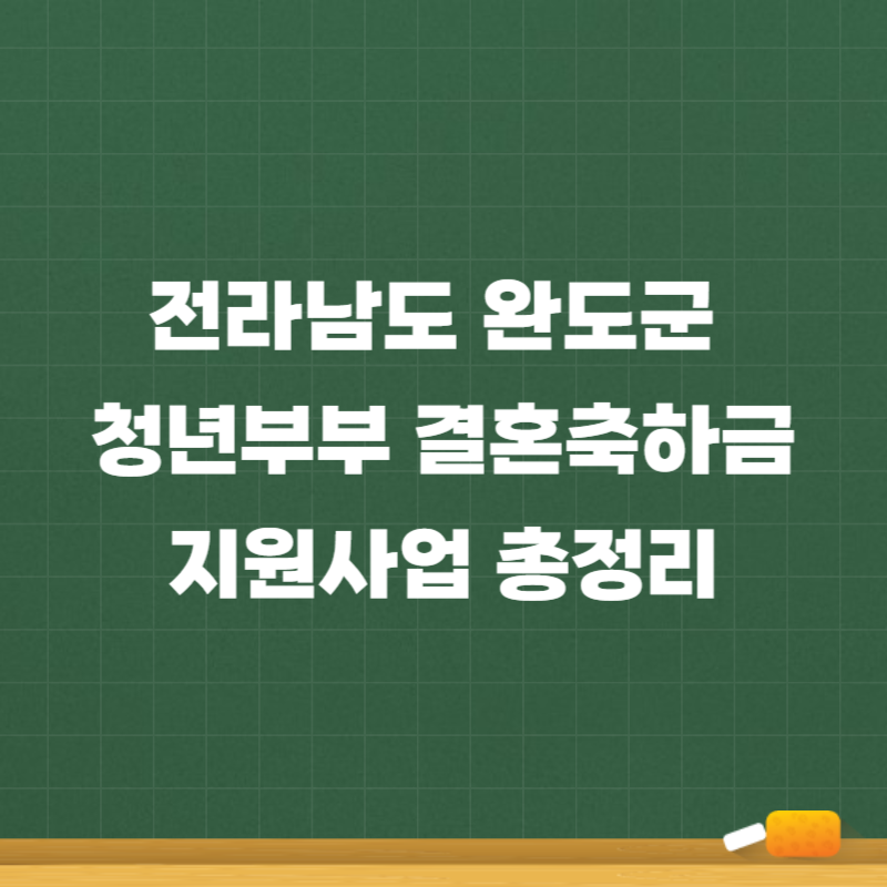 전라남도 완도군 청년부부 결혼축하금 지원사업 총정리