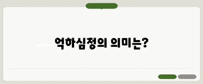 억하심정 뜻과 예시 마음속 깊은 원망을 표현할 때