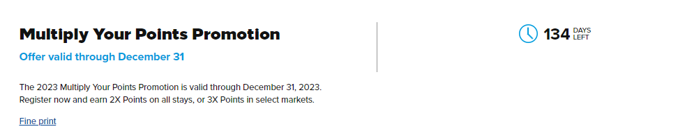 Hilton double point promotion