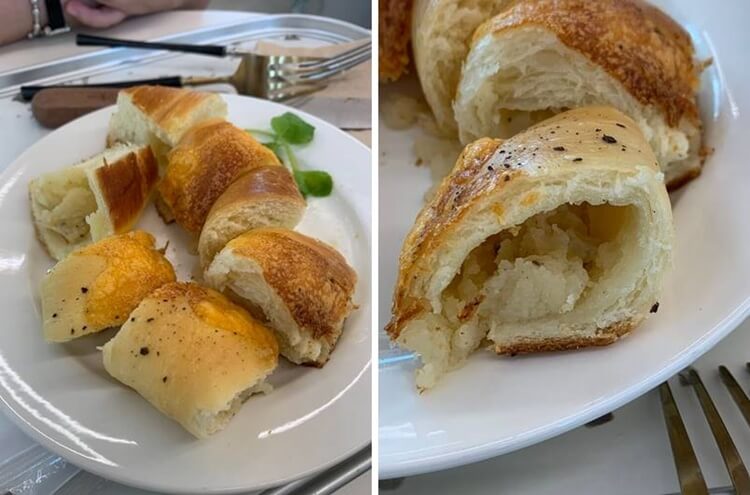 으깬 감자와 트러플 소금빵