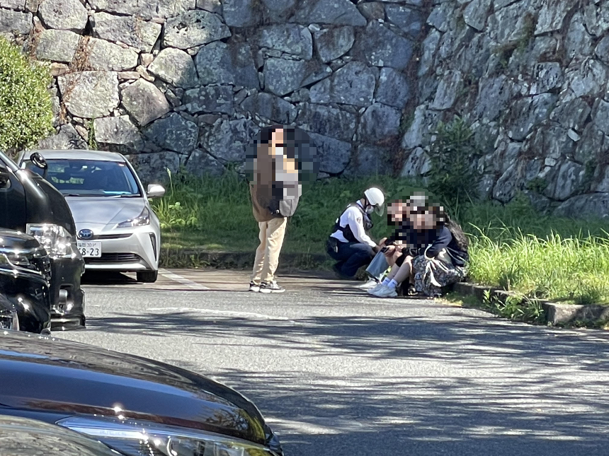 후쿠오카 성터 주차장 사고