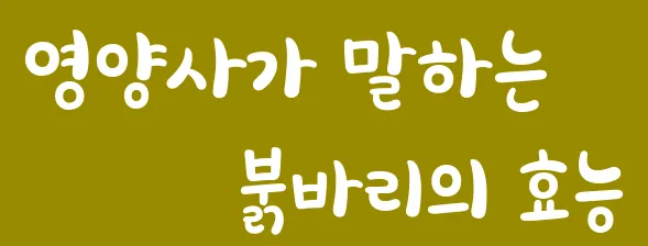 영양사가 말하는 붉바리의 효능