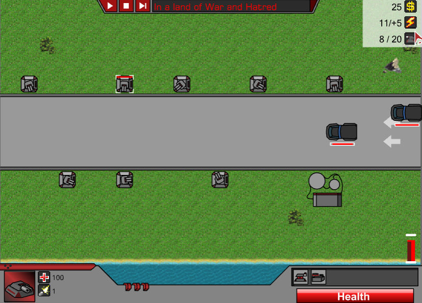 터렛 디펜스 메인화면입니다