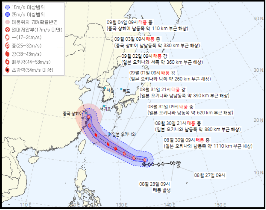 태풍 하이쿠이 경로