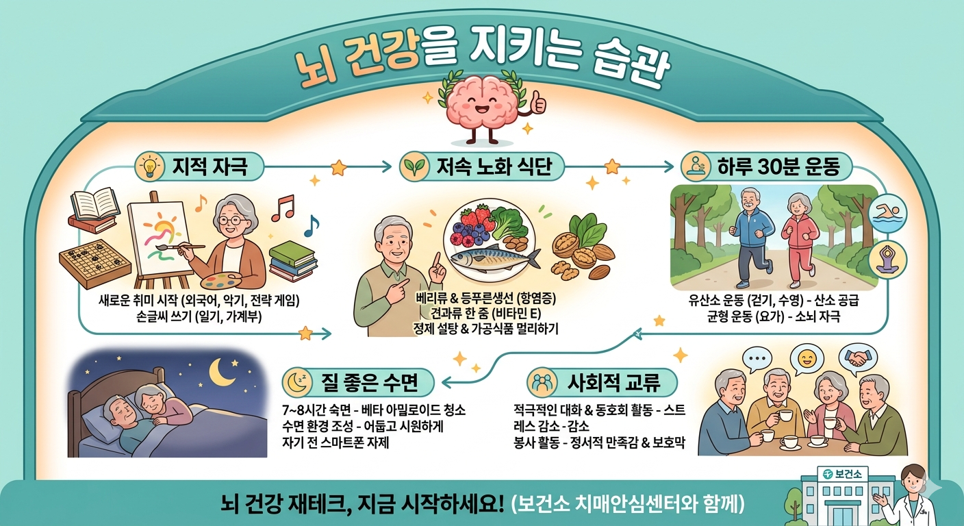 뇌 건강을 지키는 습관: 치매 예방과 인지력을 높이는 5가지 비결
