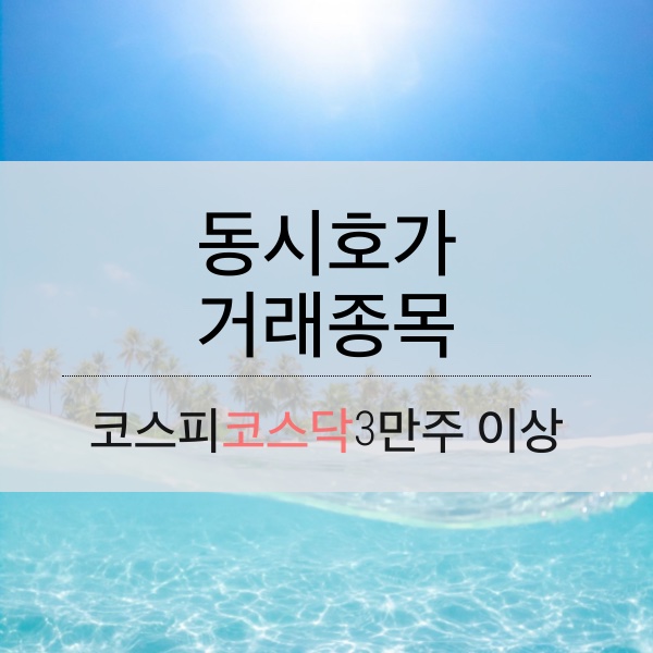 [07.17] 동시호가 거래 종목 (3만주 이상)