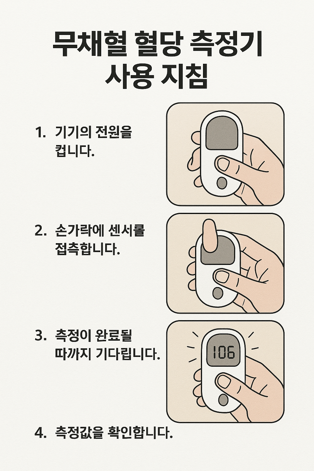 무채혈 혈당 측정기 사용 지침