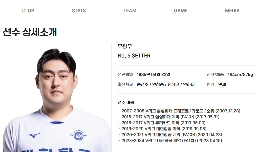 남자배구 유광우