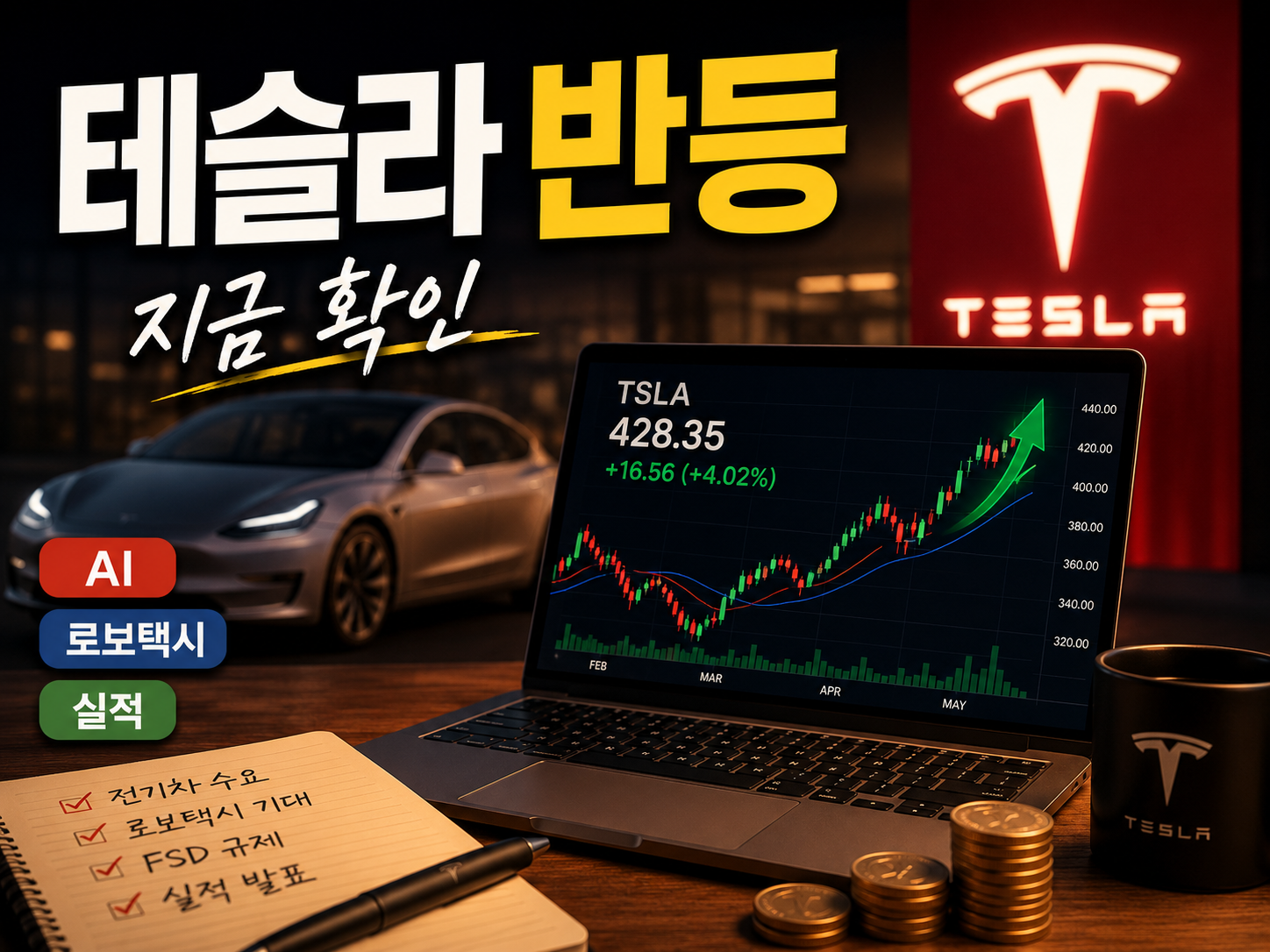 테슬라 주가 4% 반등, 지금 봐야 할 3가지