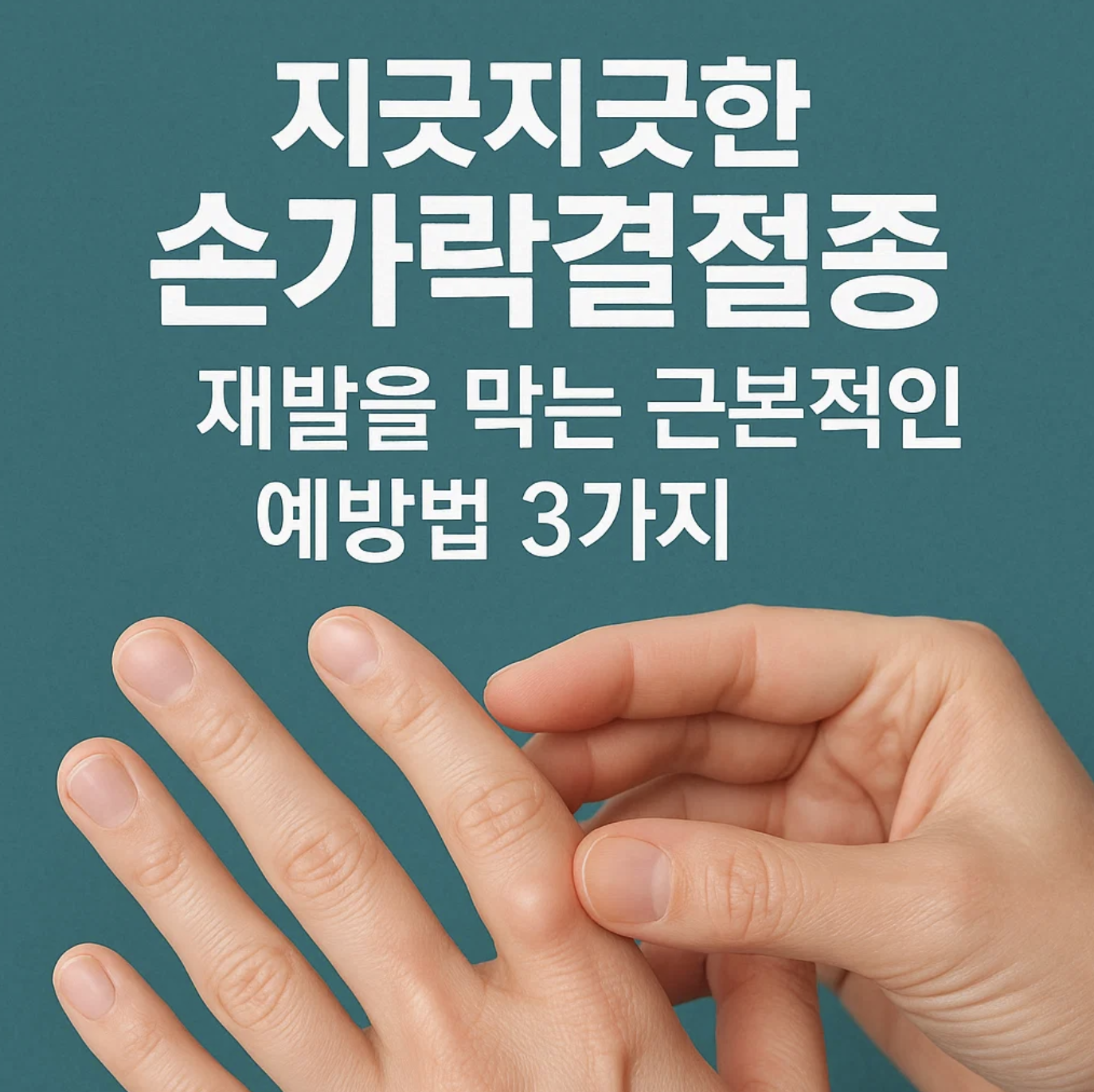 지긋지긋한 손가락결절종, 재발을 막는 근본적인 예방법 3가지