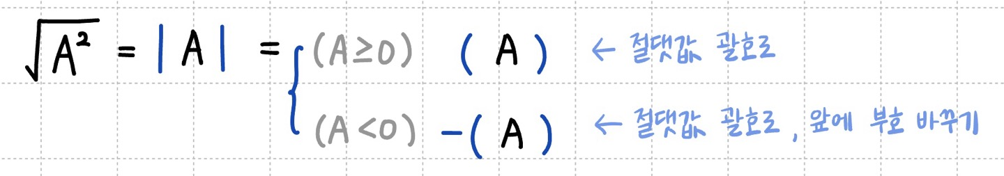 절댓값을 정리하는 과정