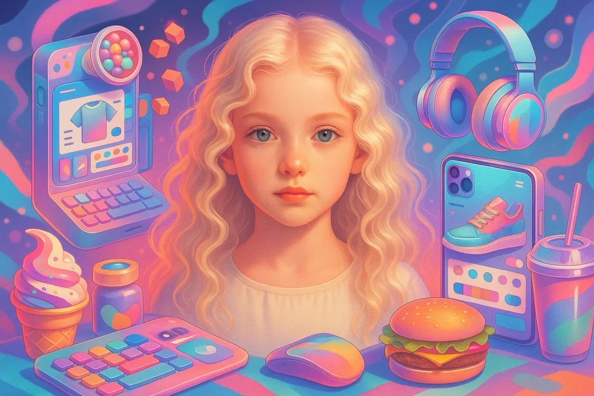 디지털 라이프스타일과 어린이의 일러스트