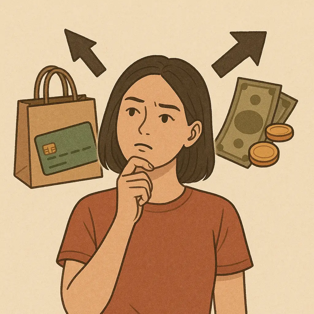 결제-방식에-따른-구매-결정-고민하는-여성