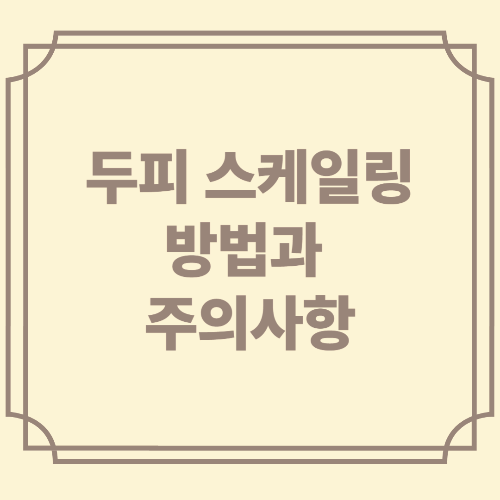 두피 스케일링 방법과 주의사항