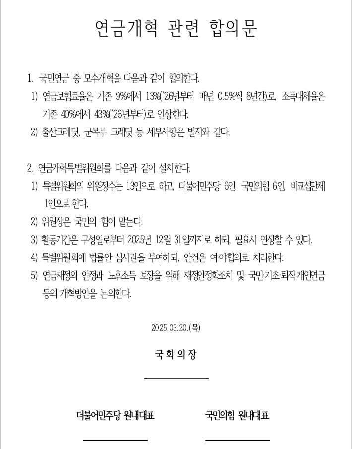 연금개혁 관련 합의문