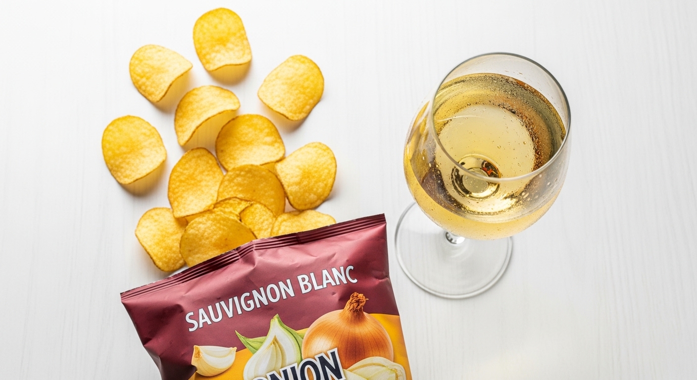 쇼비뇽 블랑 와인과 포카칩 과자 페어링