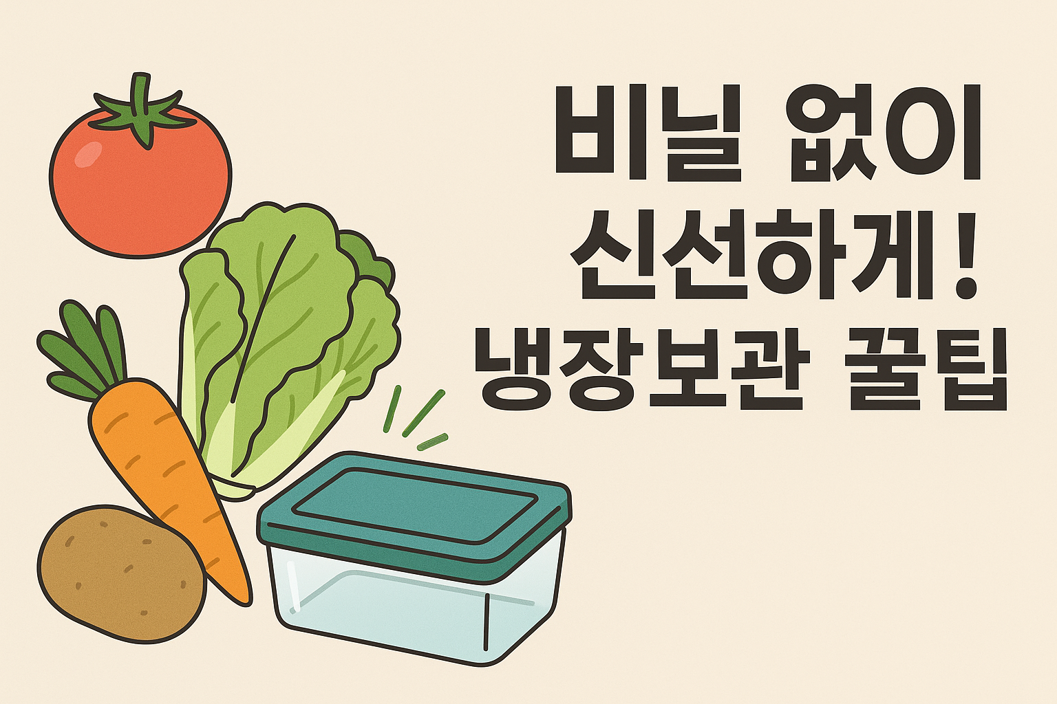 비닐 없이 냉장 보관 하기 이미지