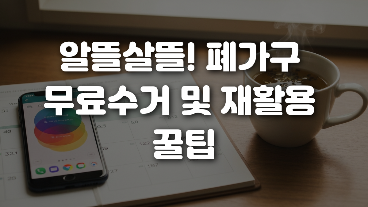 알뜰살뜰 폐가구 무료수거 및 재활용 꿀팁