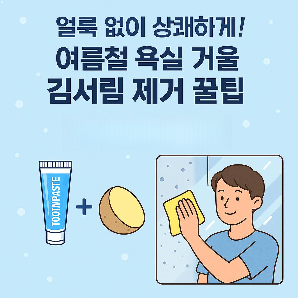 여름철 욕실 거울 김서림 제거 꿀팁