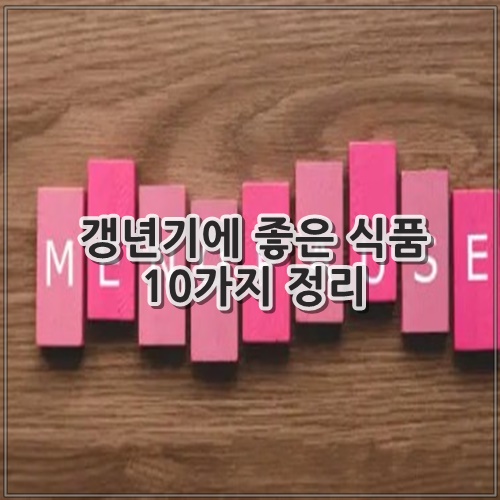 갱년기에 좋은 식품 10가지 정리