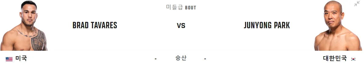 UFC-브래드-타바레스-박준용-선수