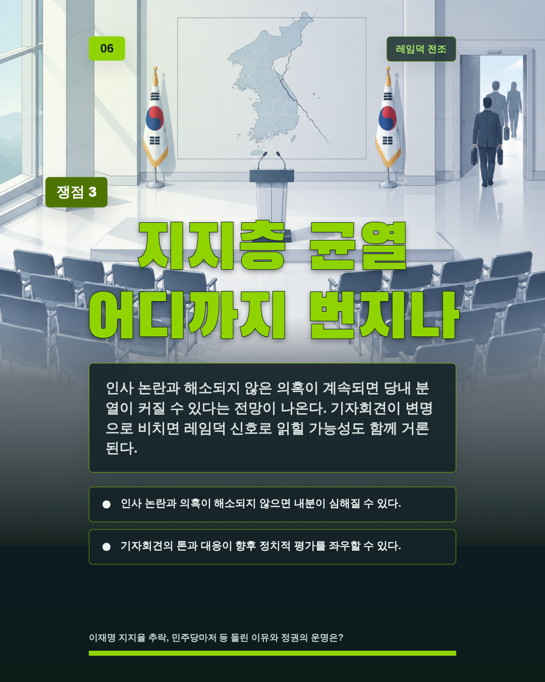 지지층 균열 어디까지 번지나