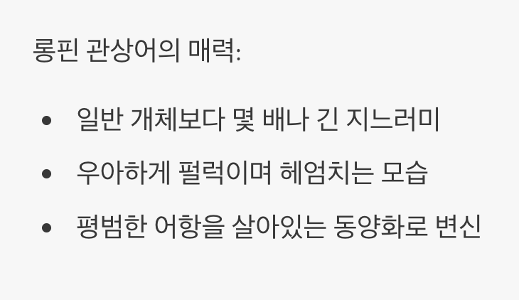 물속을 나는 살아있는 비단