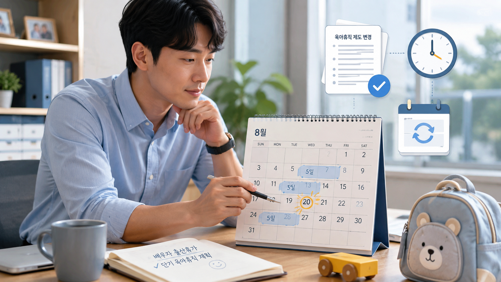 단기 육아휴직 일정 확인 이미지