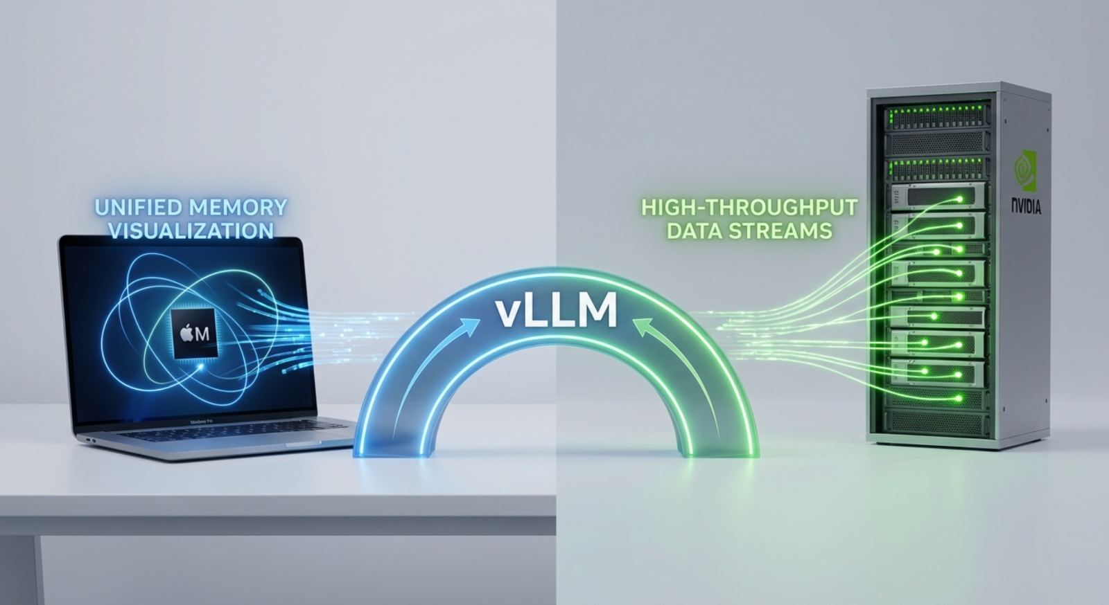 vLLM은 Apple Silicon의 유니파이드 메모리부터 NVIDIA 데이터센터 GPU까지, 단일 프레임워크로 다양한 하드웨어를 지원합니다