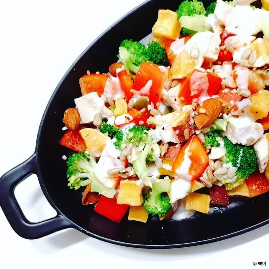 닭가슴살 요거트 드레싱 샐러드 만들기, 고단백 다이어트 식단