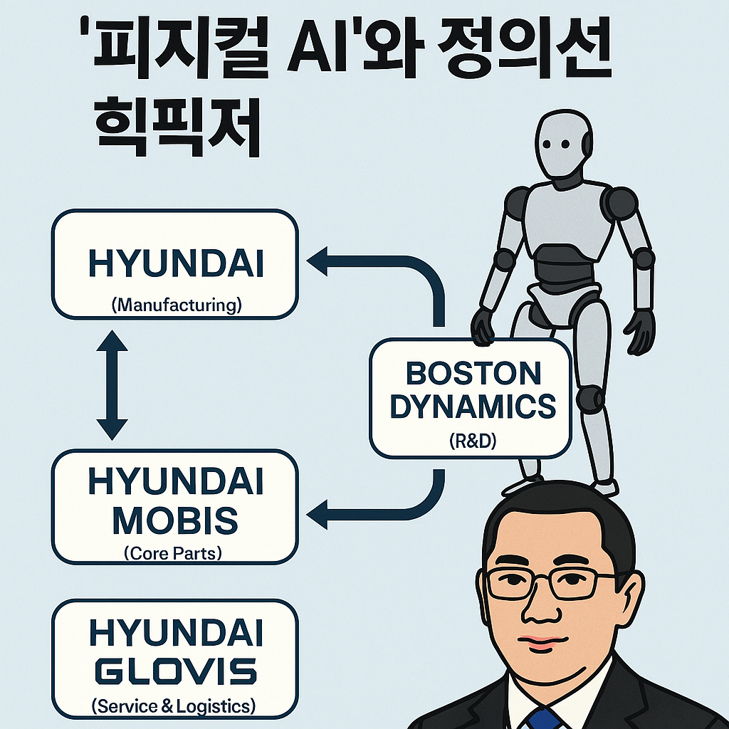 현대차 지배구조의 완성! '피지컬 AI'와 정의선 회장의 빅픽처 (현대차, 현대모비스, 현대글로비스, 보스턴다이내믹스 관계)