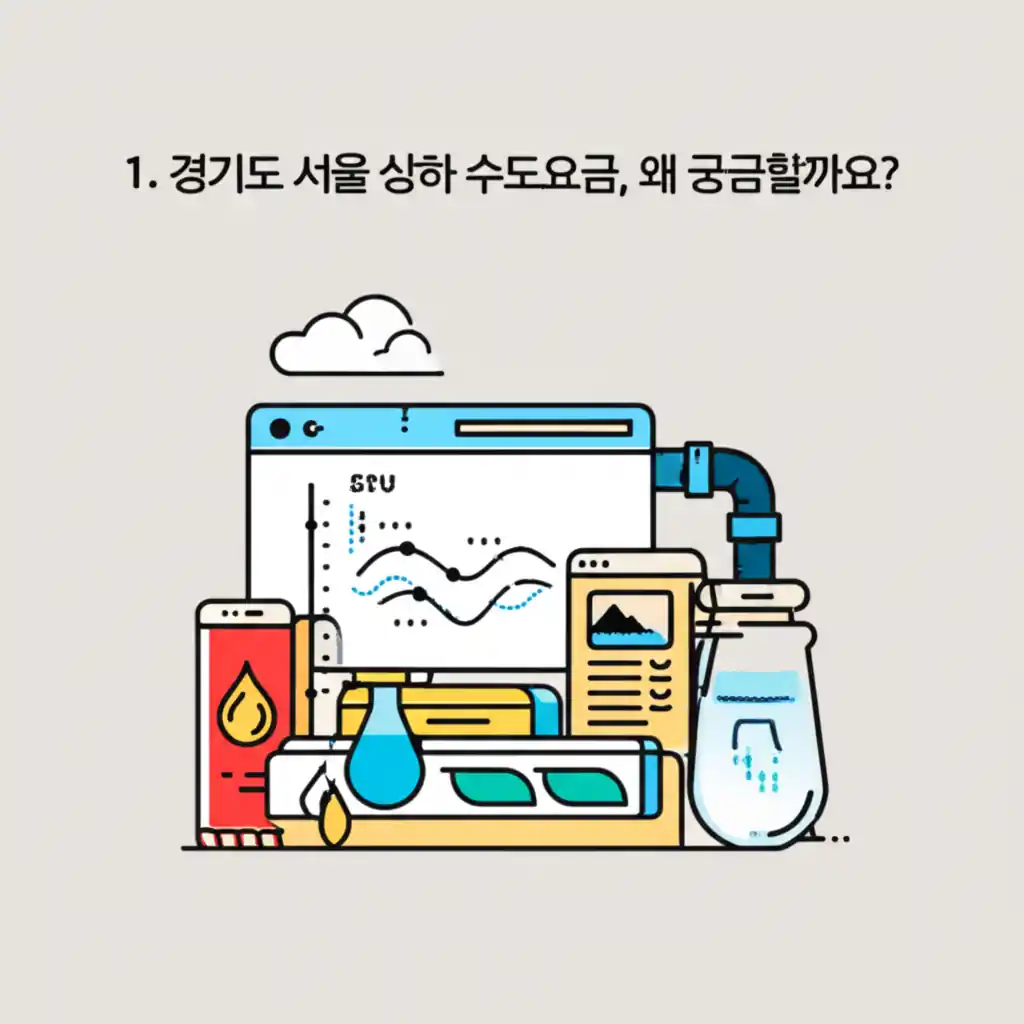 경기도와 서울 상하 수도요금 궁금증 유발 요인을 설명하는 이미지.