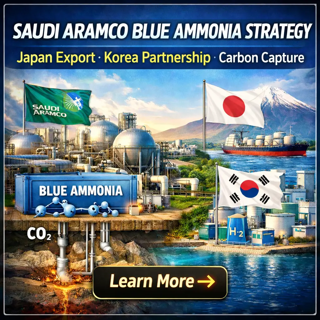 사우디아람코 블루 암모니아 전략: 일본 수출, 한국 협력, 탄소포집