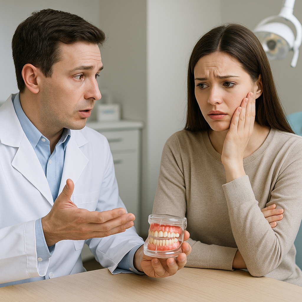 치과 공포증을 상담받는 장면