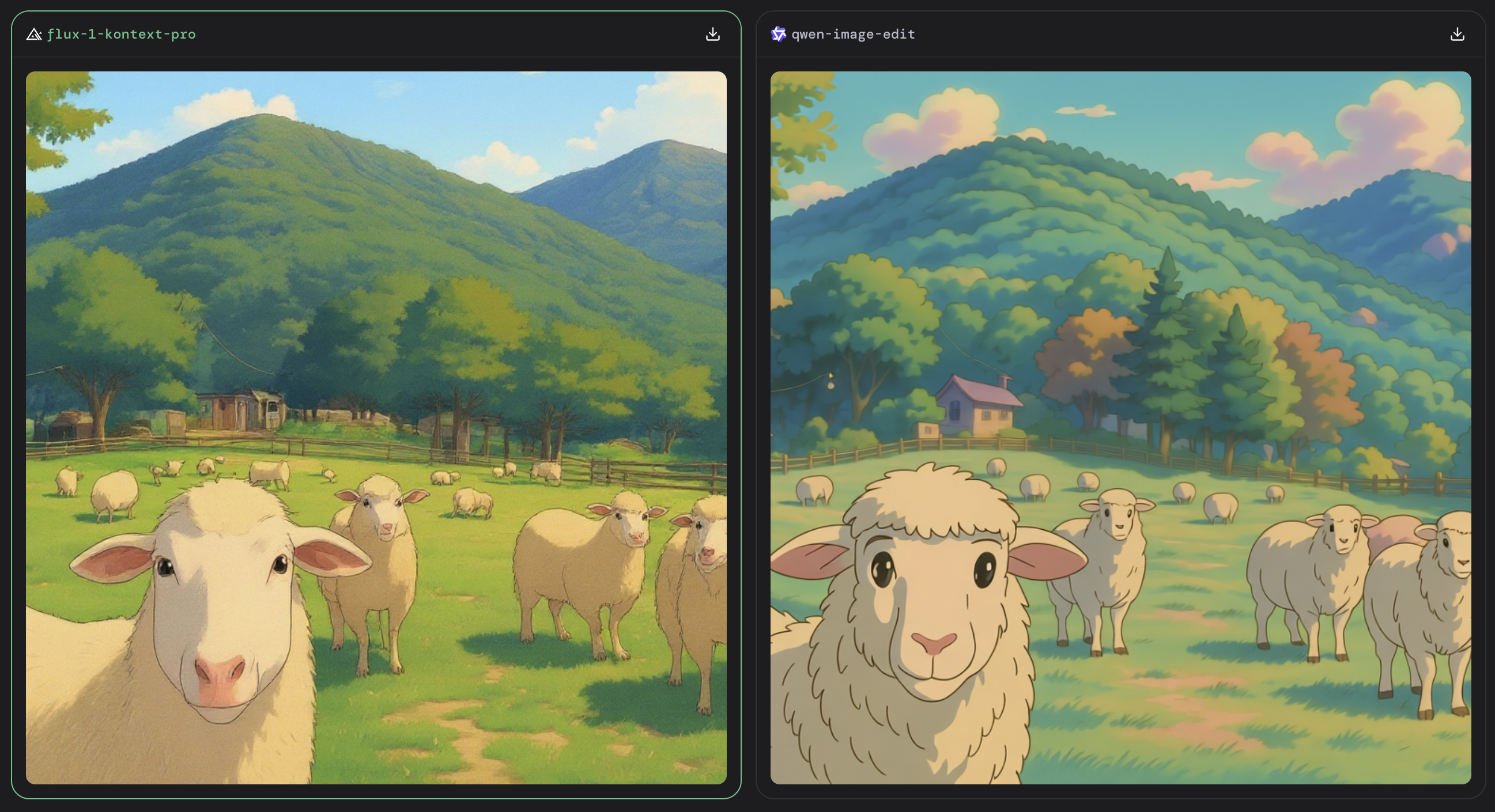 지브리 애니메이션 풍으로 변경된 생성형 이미지