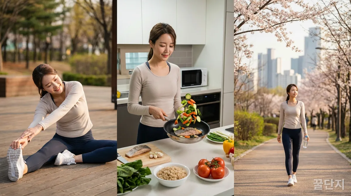 건강한 생활 습관을 유지하는 사람의 모습