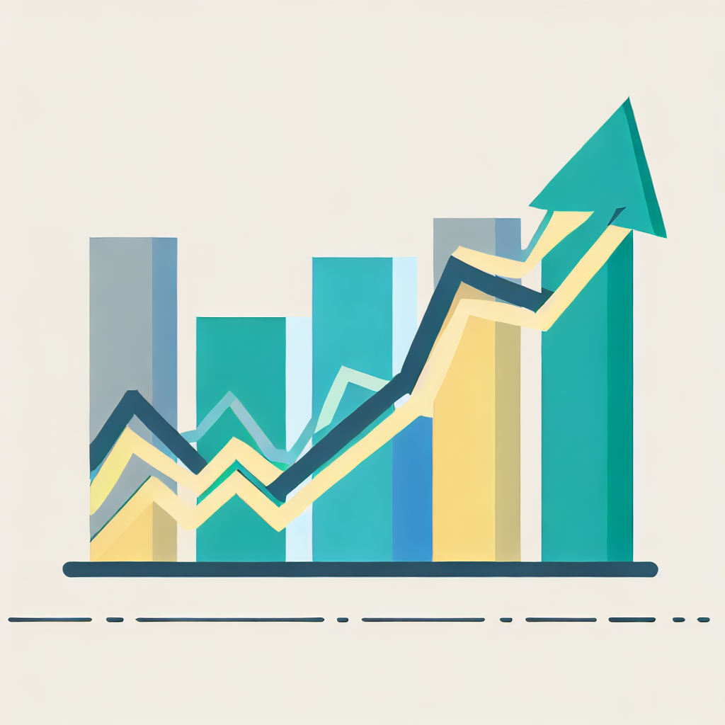 Flat vector style illustration of a chart showing the increasing yield of corporate bonds over five years.
