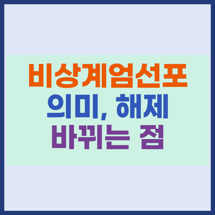 비상계엄 선포 의미 바뀌는 점