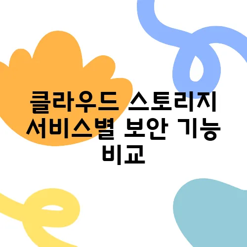 클라우드 스토리지 서비스별 보안 기능 비교