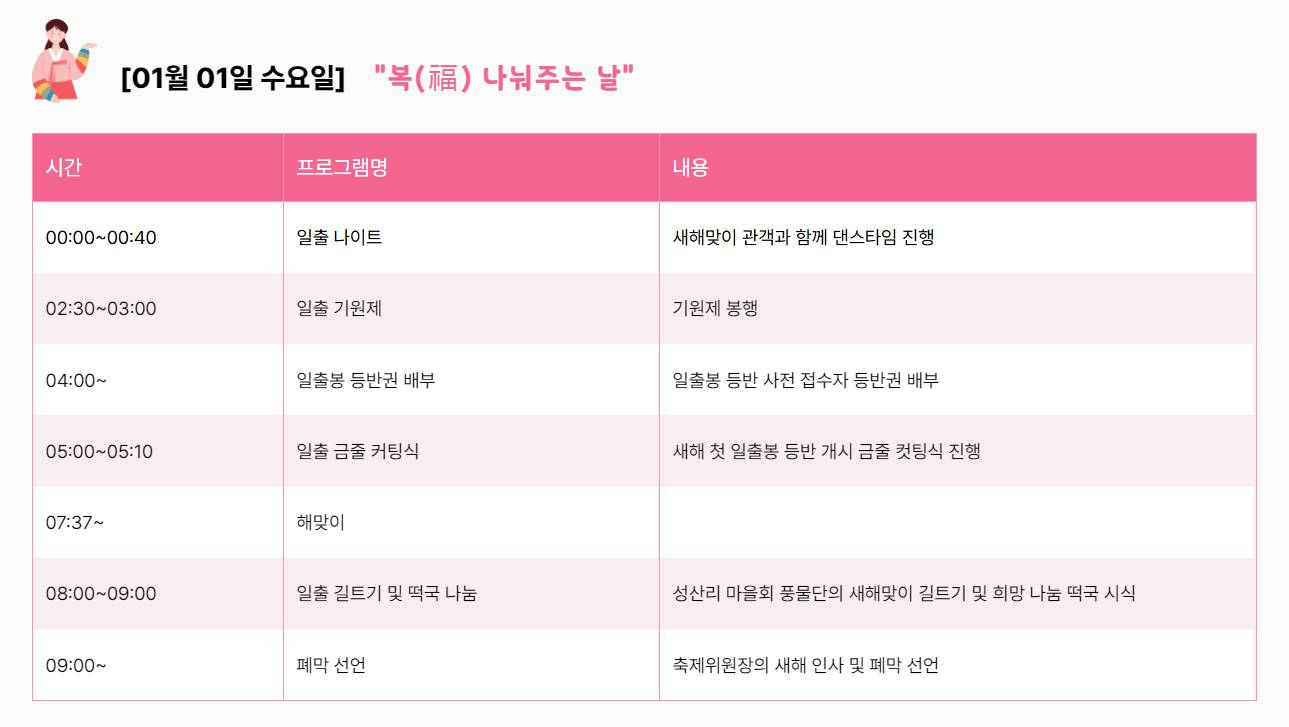 성산일출축제 프로그램2