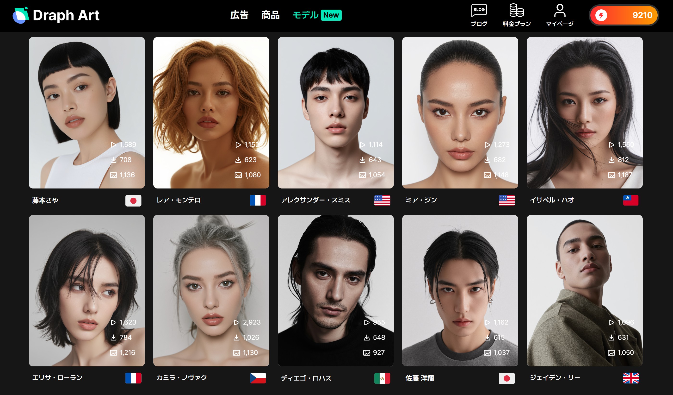 ドラップアートAIモデルリスト