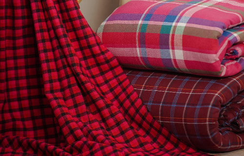 체크 무늬 원단 예시 사진