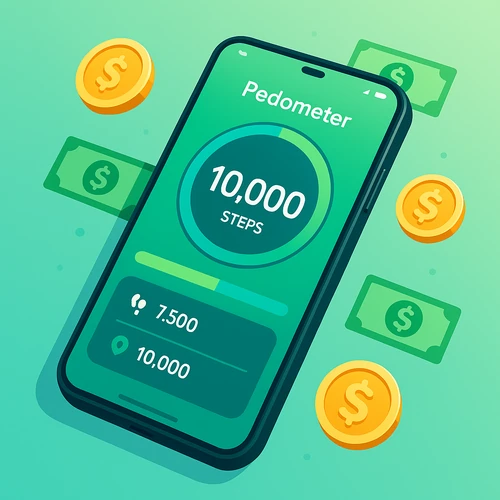 2025년 돈 버는 만보기 앱 추천 인포그래픽 - 걸음수 측정과 포인트 적립 시스템