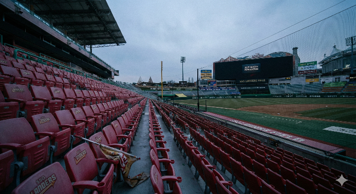 텅 빈 인천 SSG 랜더스필드 관중석