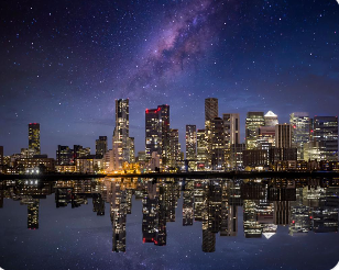 도시 빛 공해 속에서도 보이는 밤하늘의 밝은 별