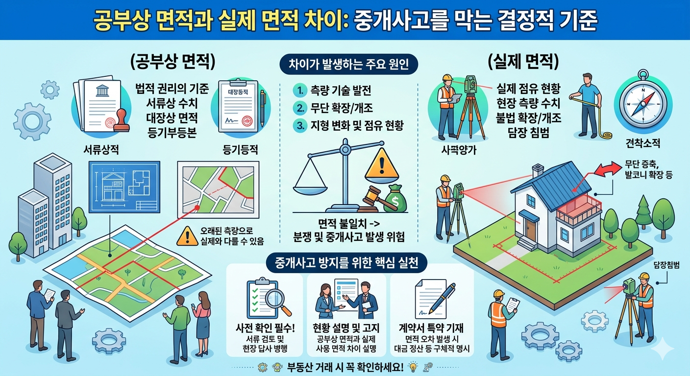 공부상 면적과 실제 면적의 차이 : 서류엔 30평 실제 25평, 계약 전 모르면 수천만 원 날린다.