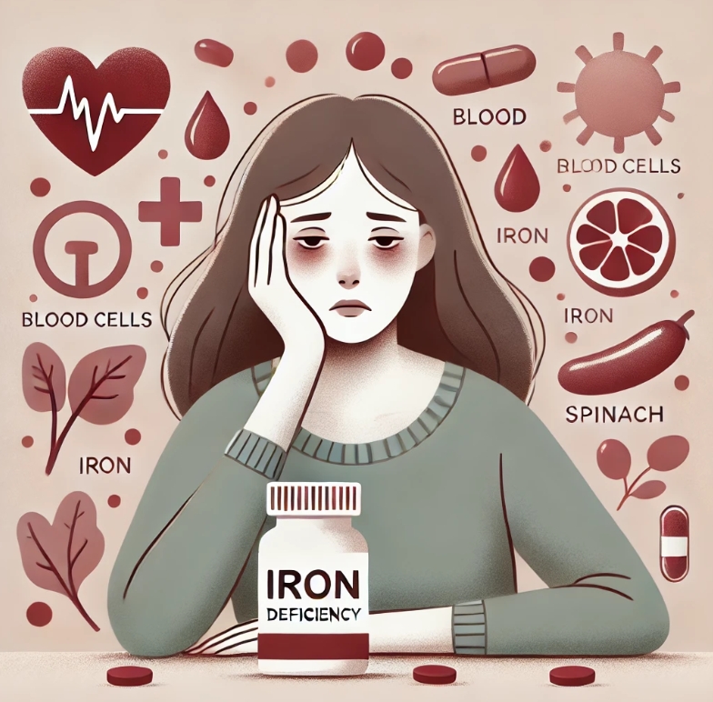 빈혈 증상이 나타난 여성