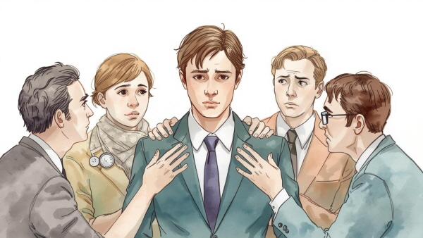 주변 사람들은 ENTP가 죄책감을 느끼고 있다는 사실을 바로 알아차리기 어렵습니다. 겉으로는 태연해 보이거나 농담으로 상황을 넘기기 때문입니다에 관한 그림입니다